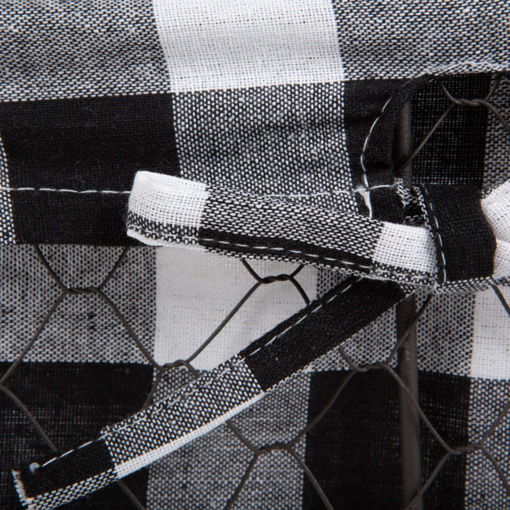 DII® Black & White Checkered Chicken Wire Basket Set